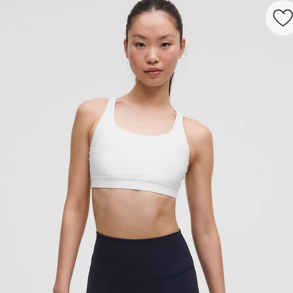 Lululemon White Energy Sports Bra (Size: 8)